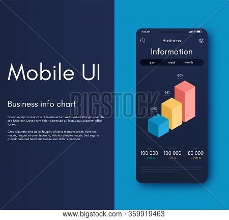 Mobile Application Interface. Ui Design, Vector Illustration