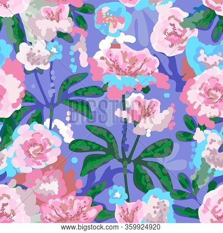 Stylized Impressionist Painting. Template For Dresses, Scarves, Cards, Gift Wrappings.