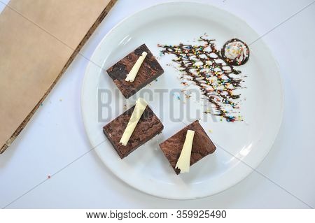 Broen Chocolate. Coffee Desserts. Delicious Dessert With Coffee.