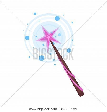Fairy Stick With Sparkling Glow For Magic Enchantment Vector Illustration