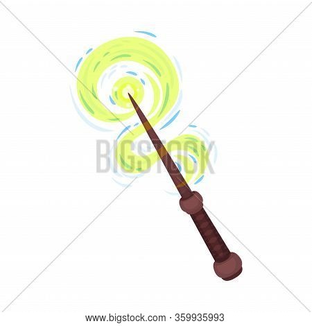 Fairy Stick With Sparkling Glow For Magic Enchantment Vector Illustration