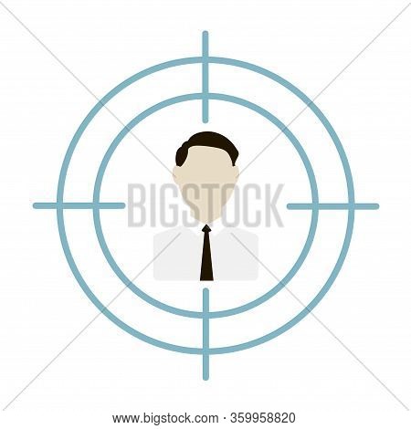 People Target. Vector Illustration Eps 10 In Trendy Flat Style Isolated.
