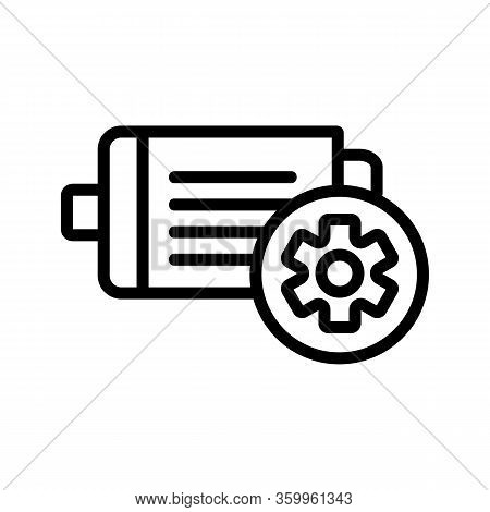 Electric Motor Industrial Icon Vector. Electric Motor Industrial Sign. Isolated Contour Symbol Illus