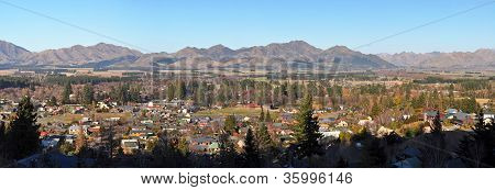 Hanmer Springs città e Panorama montano, Canterbury Nuova Zelanda