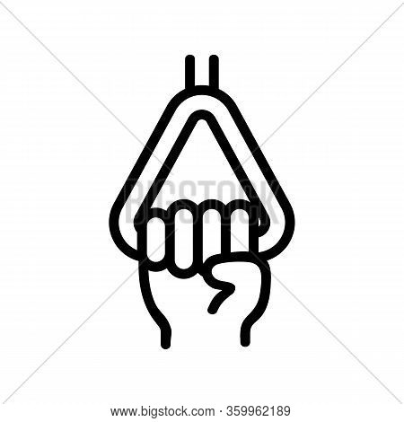 Hold On To The Handrail Icon Vector. Hold On To The Handrail Sign. Isolated Contour Symbol Illustrat