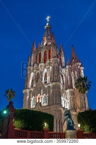 Parroquia De San Miguel Arcangel Church In San Miguel De Allende, Mexico