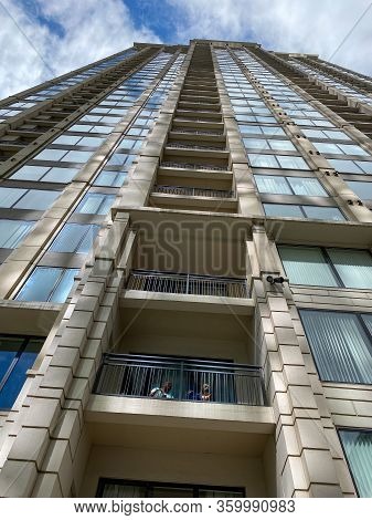 Atlanta, Ga/usa-3/21/20:  The Paramount Condominium Building In The Buckhead District Of Atlanta, Ga