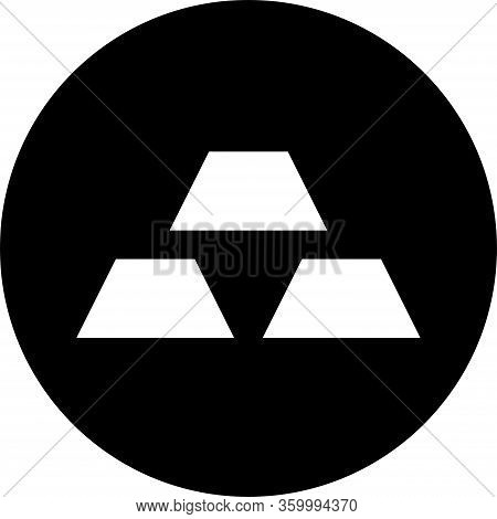 Silver,gold Vector Icon. Black Color. Perfect For Business Concepts, Backgrounds, Backdrop, Sign, Bu