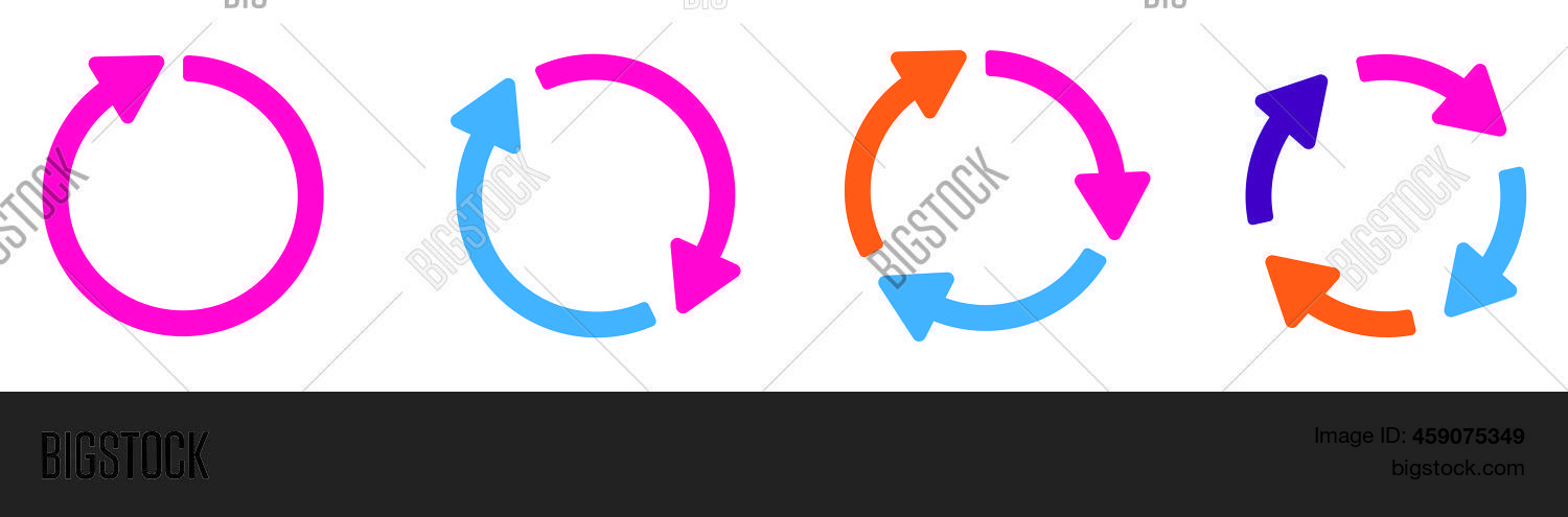 Set Circle Arrow Vector & Photo (Free Trial) | Bigstock