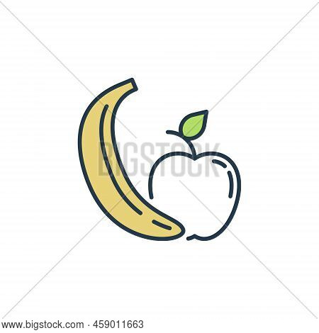 Apple With Banana Vector Concept Modern Icon