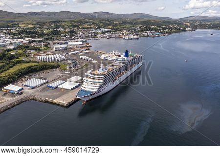Killybegs, Ireland - July 22 2022: Ms Arcadia Is A Cruise Ship In The P And O Cruises Fleet Visiting