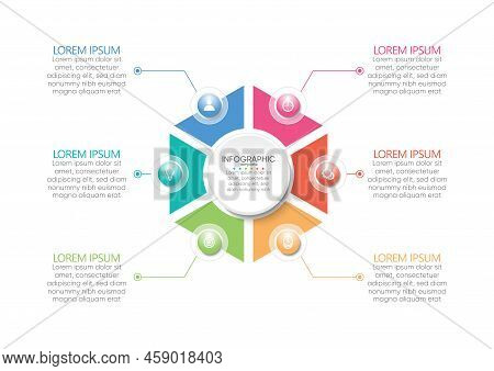Presentation Business Abstract Background Infographic Template Circle Colorful With 6 Step