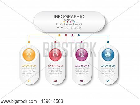 Presentation Business Abstract Background Infographic Template Colorful With 4 Step