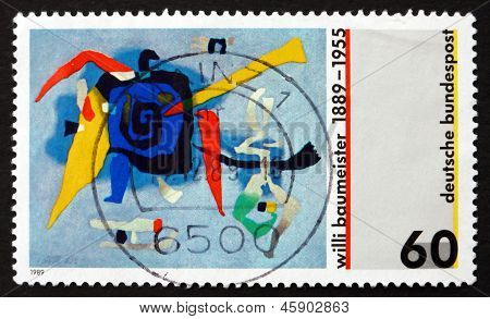 Postage Stamp Germany 1989 Bluxao I, By Willi Baumeister