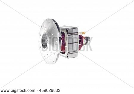 Electric Motor Of Vacuum Cleaner Isolated On White Background