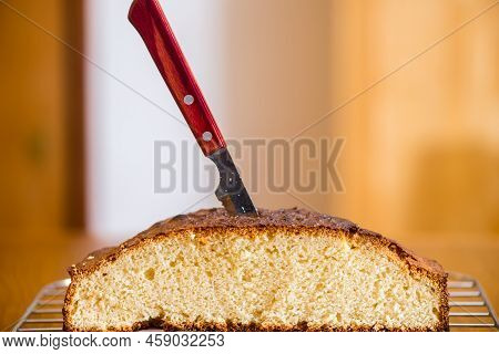 Details Of A Delicious Freshly Homemade Cake Recently Baked