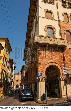 Treviso, Italy - 24th July 2022. Via San Margherita, A Popular Shopping Street In The Historic Centr