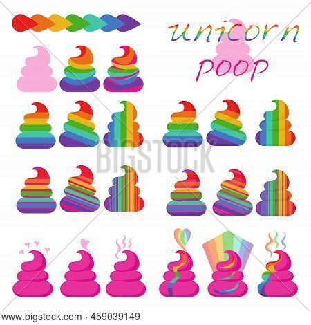 Unicorn Poop Set Clip Vector &amp; Photo (Free Trial) | Bigstock