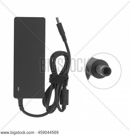 Laptop Power Adapter, Laptop Spare Part, On White Background