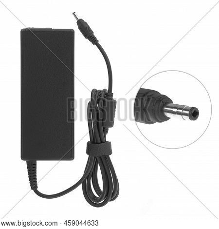 Laptop Power Adapter, Laptop Spare Part, On White Background