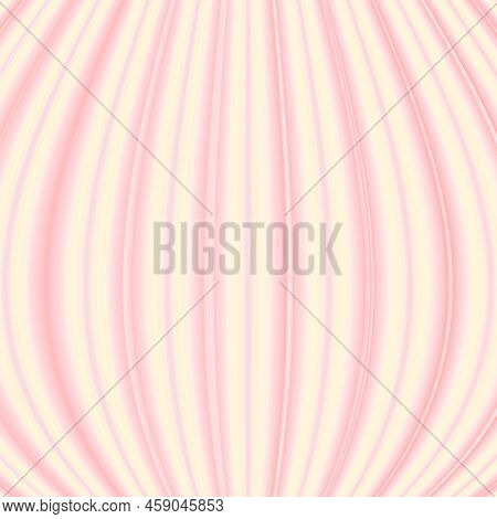 Red, Yellow Curved Strips. Multicolored Vector Background. Pinstripe Pattern, Thin Curves. Smooth Gr