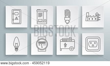 Set Line Light Bulb, Car Battery, Electric Meter, Portable Power Electric Generator, Electrical Outl