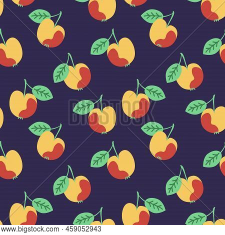 Seamless Apple Pattern Simple Decorative Vector Elements