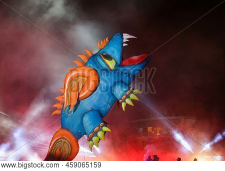 Cracow, Poland - June 4, 2022: Great Dragon Parade. The Great Outdoor Show On The Vistula River.