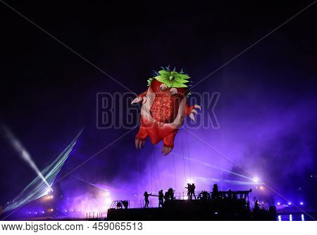 Cracow, Poland - June 4, 2022: Great Dragon Parade. The Great Outdoor Show On The Vistula River.