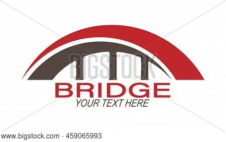 Bridge. Logo, Brand, Or Sticker Template For Websites, Apps, And Theme Design. Flat Style