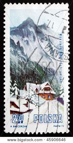 Postage Stamp Poland 1972 Mountain Lodge, Rybiego Potoku Valley