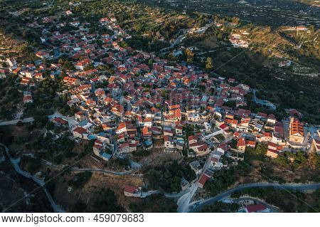 Elevated View On Vouni Village. Limassol District, Cyprus
