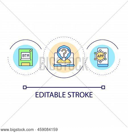 Safe Operations With Cryptocurrency Loop Concept Icon. Buy And Sell. Crypto Cash Stock Abstract Idea