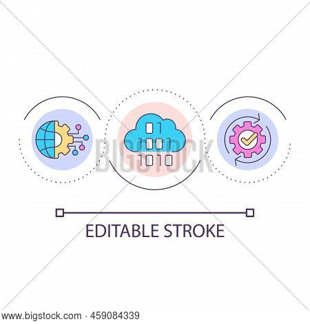 Global Digital Information Storage Loop Concept Icon. Online Data. Virtual Cloud Usage Abstract Idea