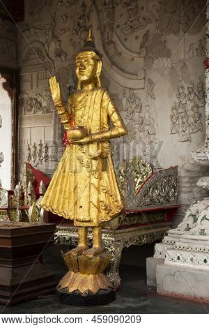 Buddha Statue And Beautiful Statue Building For Thai People Traveler Travel Visit And Respect Prayin