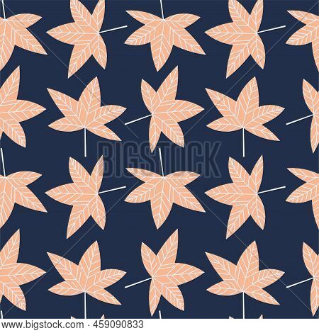 Vector Pattern With Autumn Leaves Of Liquidambar