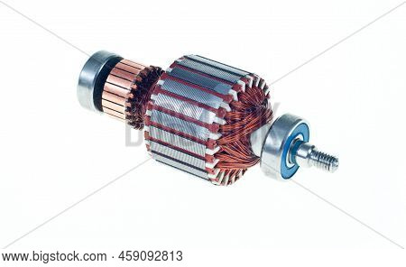 Electric Motor Rotor Isolated On White Background .