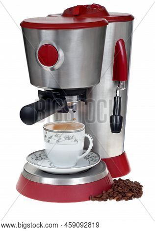 Isolated Coffee Maker On A White Background.
