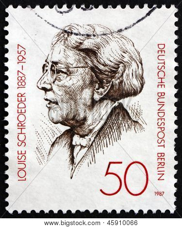 Poštovní známka Německo 1987 Louise Schroeder, politik