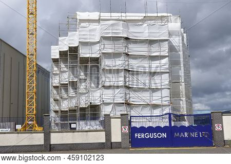 Greenock, Scotland, Uk, July 30th 2022, Ferguson Marine Shipyard New Calmac Ferry Under Construction