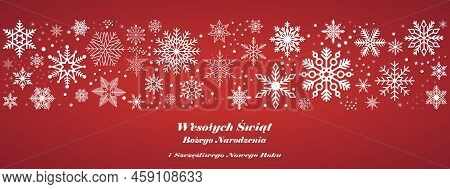 Merry Christmas And Happy New Year Vector Greeting In Polish Language.
Translation: Wesolych Swiat B