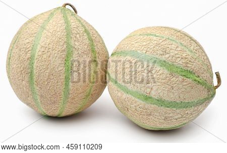 Cantaloupe Or Rockmelon Nature Food Over White Background