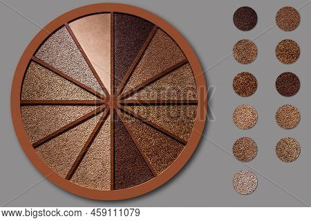 Different Types Of Roasting Of Malt Grains In A Round Layout With Sections. Types Of Malt Grains For