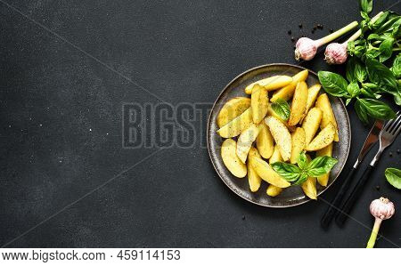 Fried French Fries.
Baked Potatoes With Spices And Garlic.