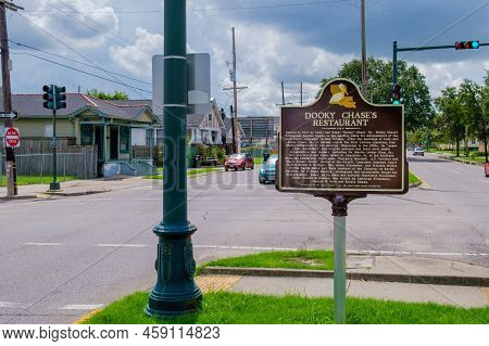 New Orleans, La - July 30: Historic Marker For Dooky Chase's Restaurant On Orleans Avenue On July 30