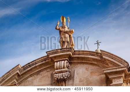 Detalhe da Igreja de Saint Blaise em Dubrovnik, na Dalmácia, Croácia