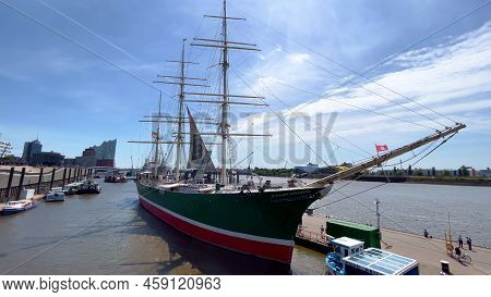 Famous Sailing Ship Rickmer Rickmers At Hamburg Harbour - City Of Hamburg, Germany - May 16 2022