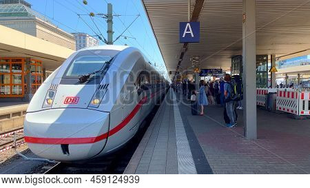Ice Train At Mannheim Central Train Station - Mannheim, Germany - May 14, 2022