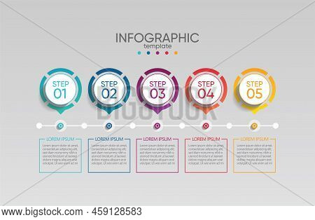 Step Infographic Business Banner Template Colorful  Gradient Design