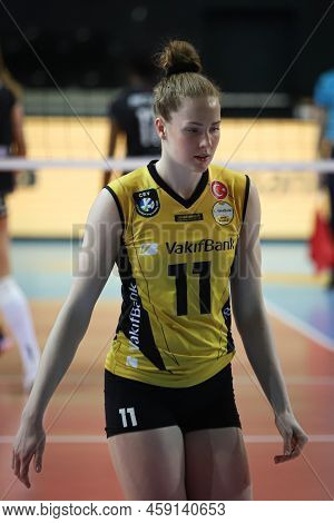 Istanbul, Turkey - February 15, 2022: Isabelle Haak In Vakifbank Vs Asptt Mulhouse Cev Champions Lea